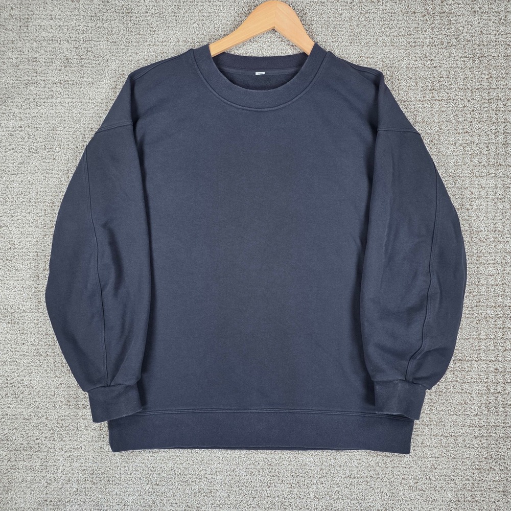 Lululemon Womens Perfectly Oversized Crew Crewneck Sweatshirt Black Pullover XL